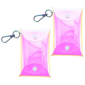 2pcs Coin Purse With Hook Change Bag Small Storage Pouch Business Card Holder - Picture 1 of 12
