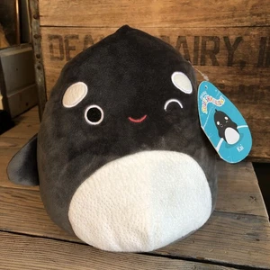 Squishmallow 8" Kai The Orca Balena assassina ammiccante bianca e nera - Foto 1 di 8