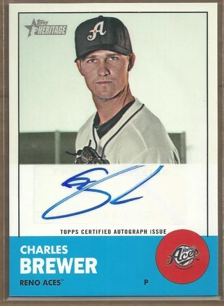 2012 Topps Heritage Minors Real One Autograph Charles Brewer Auto DIAMONDBACKS - Image 1 of 1