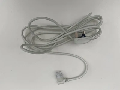 1.8m Power Cord UK Plug to Right Angle C5 Clover Leaf Lead Cable White - Image 1 of 2
