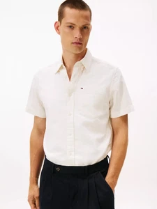 NWT Tommy Hilfiger Men's Classic Solid Cotton Short Sleeve Causal Shirt MD - Picture 1 of 3