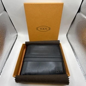 Tod's Men’s Genuine Black Leather Wallet New In Box - Picture 1 of 10