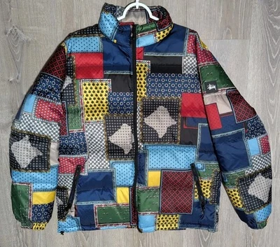 Stussy Puffer Patchwork Multicolor Jacket Size L - Image 1 of 4