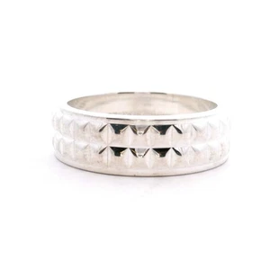 Authentic Tiffany & Co 925 Sterling Silver Pyramid Studded Band Size 12.75 - Picture 1 of 6