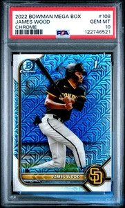 2 2022 Bowman Mega Box James Wood #108 PSA 10 Gem Mint 1st Chrome, 2 PSA 10s! - Bild 1 von 4