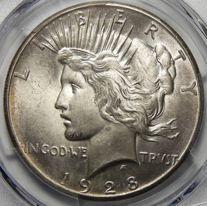 1928 PCGS/CAC MS63 PEACE DOLLAR - Picture 1 of 4