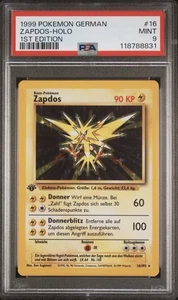 1999 Pokemon DEUTSCH 1. Edition Base Set Zapdos Holo 16/102 PSA 9 MINT - Bild 1 von 2