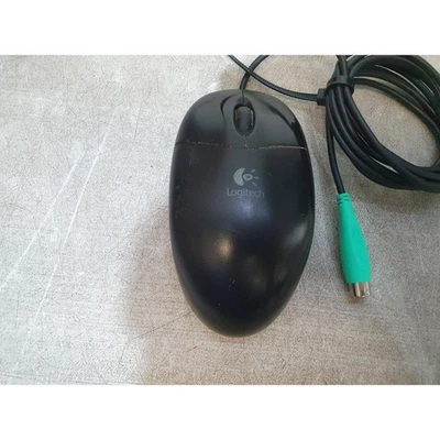Logitech M-SBF96 Optical Mouse Black Wired PS/2 3-Buttons Scroll Wheel for PC - Image 1 of 4