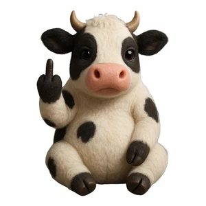 Colorful Plush Doll Decorative Panda Cat Dog Middle Finger Highland Cow Toy Cute - Picture 1 of 11
