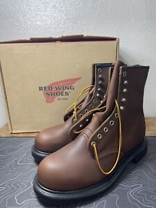 RED WING 2233 8" Safety Toe Supersole Brown Leather Work Boots Men’s Size 8 D