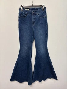 Free People We The Free Flare Bell Bottom Jeans Size 28 Blue Denim D008 -18 - Picture 1 of 19