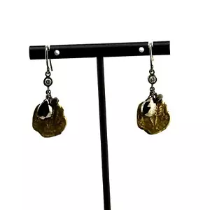Silpada 'Perfect Composition' Brass Pyrite CZ Earrings - Picture 1 of 3