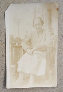 Vintage Antique Real Photo Postcard-Lady on Porch-Do You Know Me? Erma Williams - Picture 1 of 2