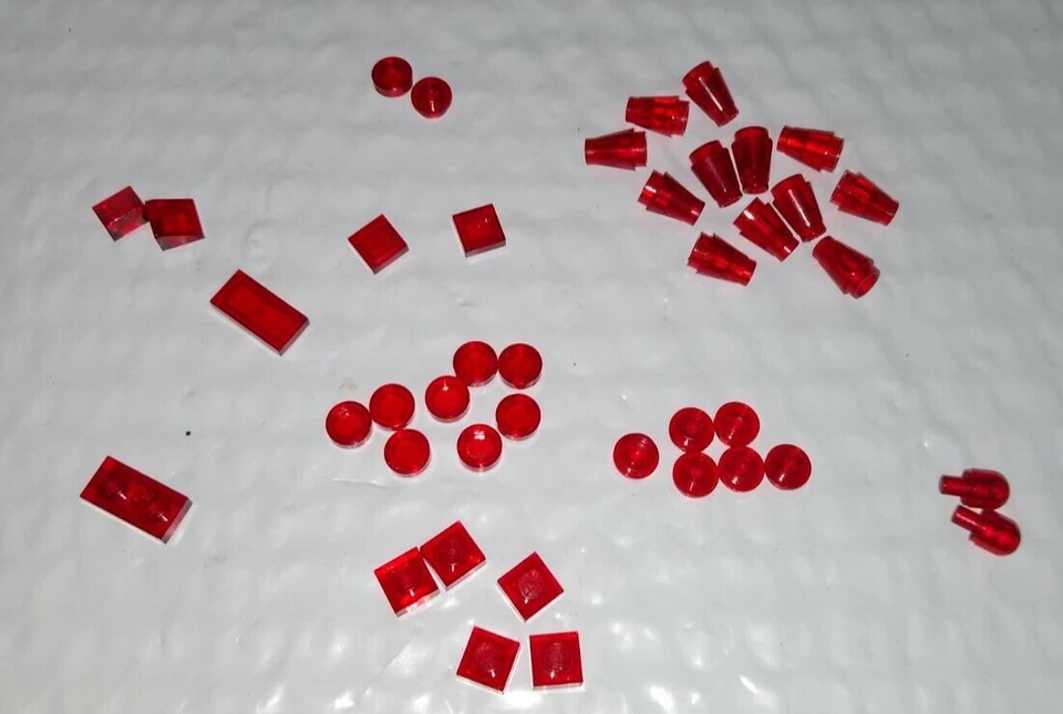 Lego Parts Lot x (41) Trans-Red Plate, Round 1 x 1 # 4073 +++ free ship - Image 1 of 1