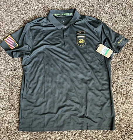 Nike DRI-FIT Missouri Tigers Mizzou Military Victory Polo Mens Size XL Cover