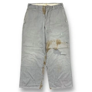 Vintage 50s J. C. Penney Army Cloth Chino Pants Sanforized Farm Workwear Faded - Picture 1 of 14