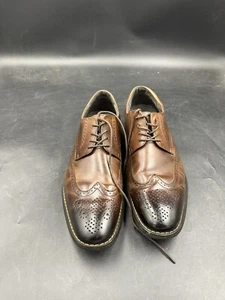 Joseph Abboud K125B Braun Leder Schnürschuhe Oxford Budapester Schuhe Herren Größe 11D - Bild 1 von 5