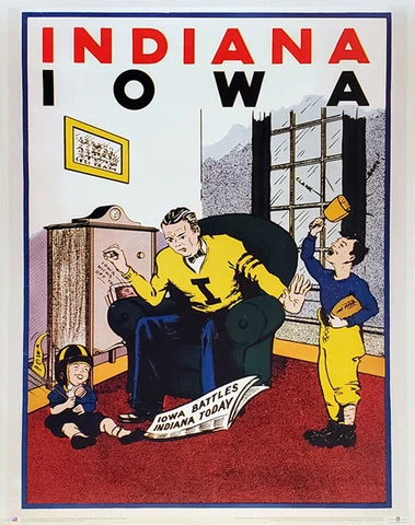 IOWA HAWKEYES FOOTBALL Indiana Game 1931 Vintage Program Cover 22x28 POSTER Cover