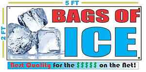 BAGS OF ICE Banner Sign NEW Larger Size Best Quality for The $$$