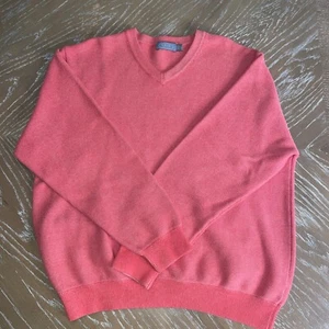 Talbots Sweater Mens XL V-Neck 100% Cotton Pullover Long Sleeve ~ Muted Red VGUC - Picture 1 of 5