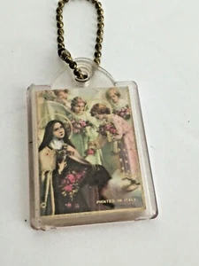 Vintage Catholic Religious Icon Luggage Tag Printed in Italy 1 3/4" x 1 1/4"  #3 - Picture 1 of 4