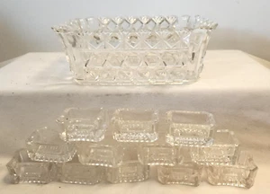 12er Set Vintage Depression Glas Offen Salz Dips und Schüssel - Bild 1 von 12