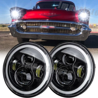 Fit Chevrolet Two-Ten Series 1953-1957  7" Inch LED Headlights+turn signal light - Image 1 of 4