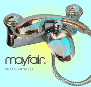 Bath Shower Mixer Mayfair Brassware Amber Chrome/Gold - AMB09 - Picture 1 of 5