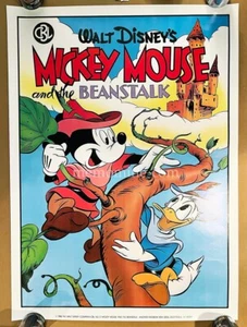 Póster comercial enrollado de película animada de Mickey Mouse and the Beanstalk década de 1980 - Imagen 1 de 1