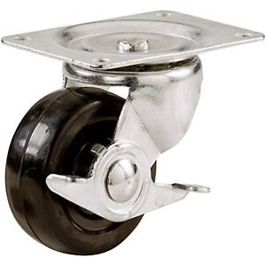 Shepherd Hardware 9510 2-1/2-Inch Soft Rubber Swivel Plate Caster with Side