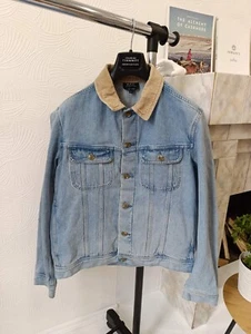 A.P.C. INDIGO DENIM HOWL MENS JACKET WOTH CORDUROY COLAR - Picture 1 of 22