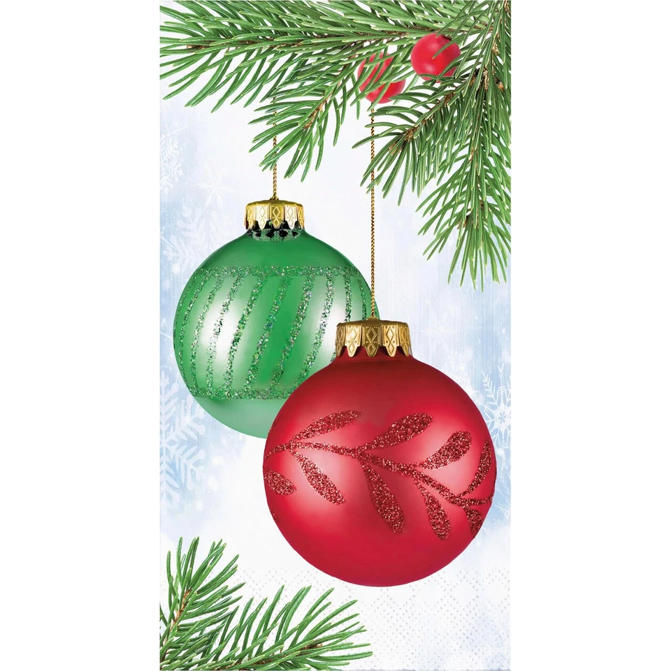 Bright Ornaments 16 Ct Guest Napkins Christmas - Image 1 of 1