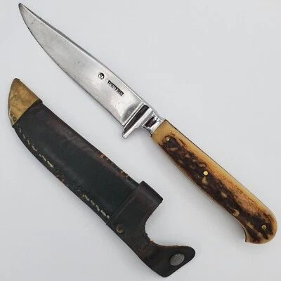 Vintage German Hunting Knife  Bayernmesser Stag Handle ROSTFREI Solingen Blade - Image 1 of 4