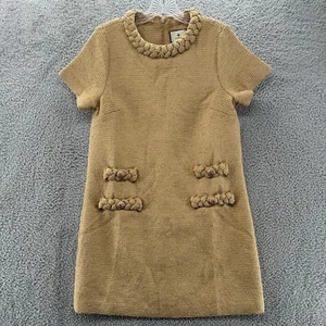 Tuckernuck Dress Womens Small S Gold Short Sleeve Career Tweed Jackie Dress - Picture 1 of 11