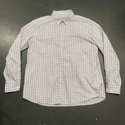 Camisa Vineyard Vines Para Hombre XL Rosa Azul Check On the Go Rendimiento Abotonada Foto 1 de 4