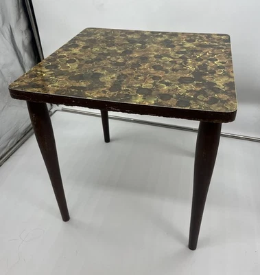 1 MCM Square Formica & Wood Side Table Vintage Replacement, Stacking Nesting - Image 1 of 4