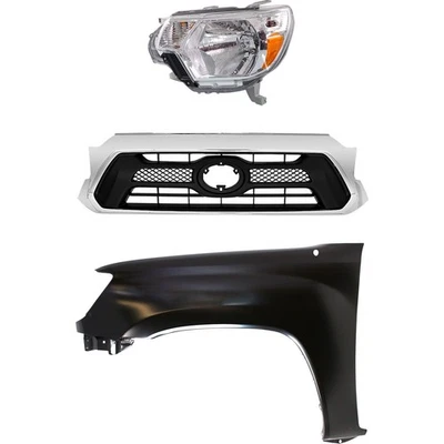 Headlight Kit For 2012-2015 Toyota Tacoma Left LH Assy Halogen RWD Chrome Grille — 第 1/4 张图片