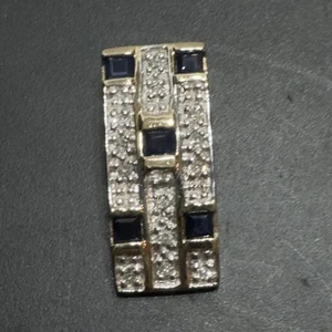 14k Gelbgold Saphir Diamant Tropfen Anhänger 1,3 gr zierlich zart klein 575 - Bild 1 von 13