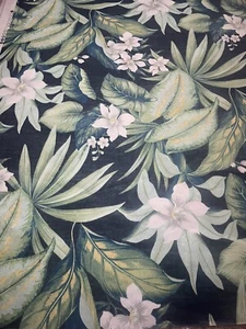 Fabric Water Repellant Tropical Floral 8 Yards Blue Green Floral - Picture 1 of 3