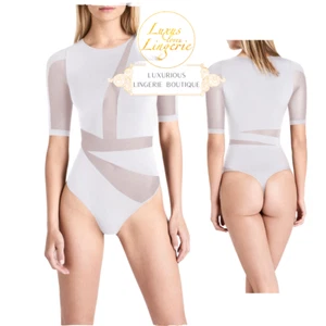 Veil printed string body by Wolford S white transparent opaque design - Picture 1 of 3