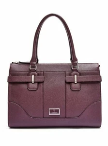 NEW GUESS PLUM ABIU CARRYALL TOTE HANDBAG BAG PURSE - Picture 1 of 3