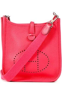 BORSA A TRACOLLA HERMÈS ROSA 2018 EVELYNE 16 CM CLEMENCE IN PELLE - Foto 1 di 11