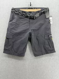 Pantaloncini cargo uomo Ecko Unlimited grigio tinta unita taglia 34 cotone con cintura - Foto 1 di 15