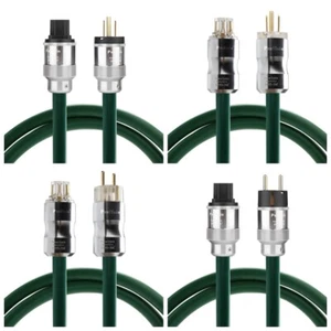 HiFi Copper Mixed Silver EU/US Power Cable Audio Shielded Wire Supply Mains Cord - Picture 1 of 32