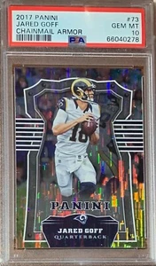 2017 Panini Chainmail Armor #73 Jared Goff 2nd Year Rams Lions PSA 10 Pop 2 - Picture 1 of 2