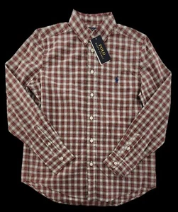 Polo Ralph Lauren Boys Button Down Plaid Long Sleeve Shirt Youth Sz Large 14-16 - Picture 1 of 8