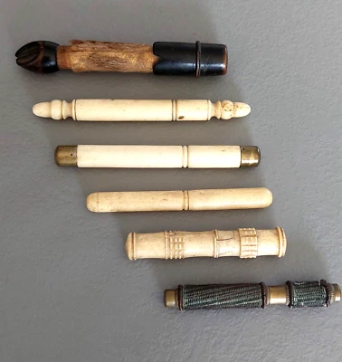 Lot de couture 6  porte aiguilles Anciens Victorian Needle Case sewing - Photo 1/2