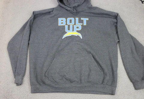 NFL Team Apparel Los Angeles Chargers “Bolt Up” Hoodie Size XL Gray Cover