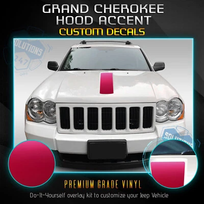 Графическая наклейка на передний капот Jeep Grand Cherokee 2005–2010 годов выпуска — матовая хромированная - Изображение 1 из 4