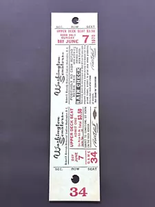 1970 Washington Senators Minnesota Twins Full Proof Ticket Stub June 7th - Picture 1 of 4